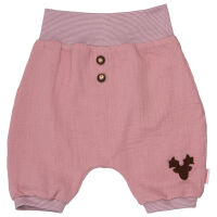 Babyshorts aus Musselin mit appliziertem Geweih, altrosa