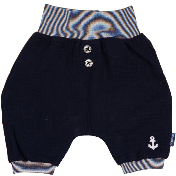 Babyshorts aus Musselin mit Anker-Stickerei, marine