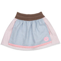 Trachtenrock mit elastischem Bündchen, rosa/hellblau