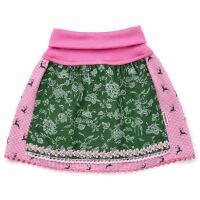 Trachtenrock rosa mit Blumenmuster & Spitze