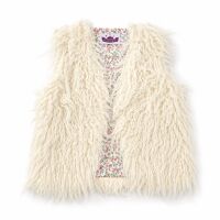 Trachtenweste "Zottel" creme / Blumen, zum Wenden