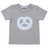 T-Shirt "Brezel hellblau" grau melange