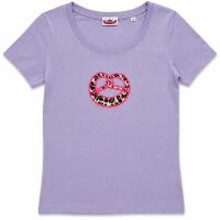 Damen T-Shirt mit Leobrezel, violett