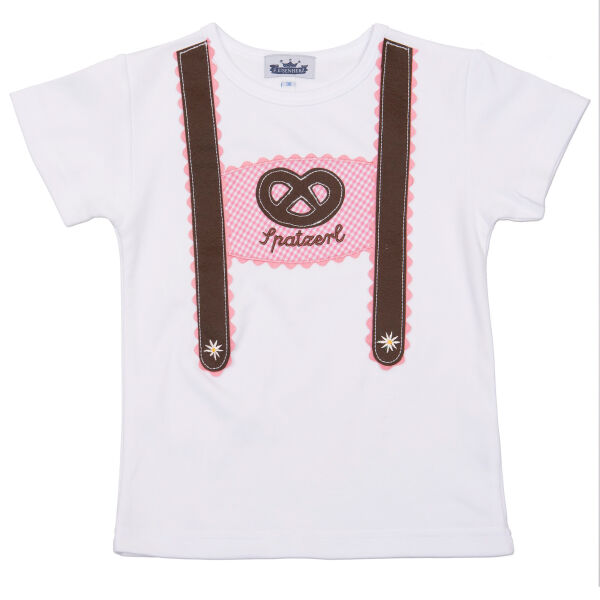 T-Shirt Hosenträger und Stickerei "Spatzerl"