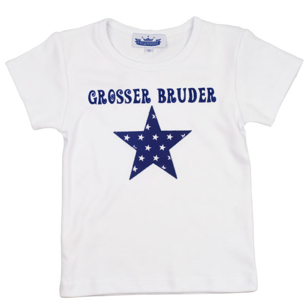 T-Shirt Motto "Großer Bruder"  mit Stern, weiß 116