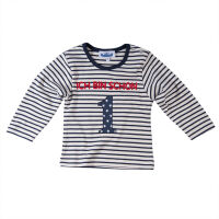Longsleeve "Ich bin schon..." Ringel blau