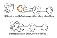 Schnullerband Motiv "GEWEIH" Vichy hellblau