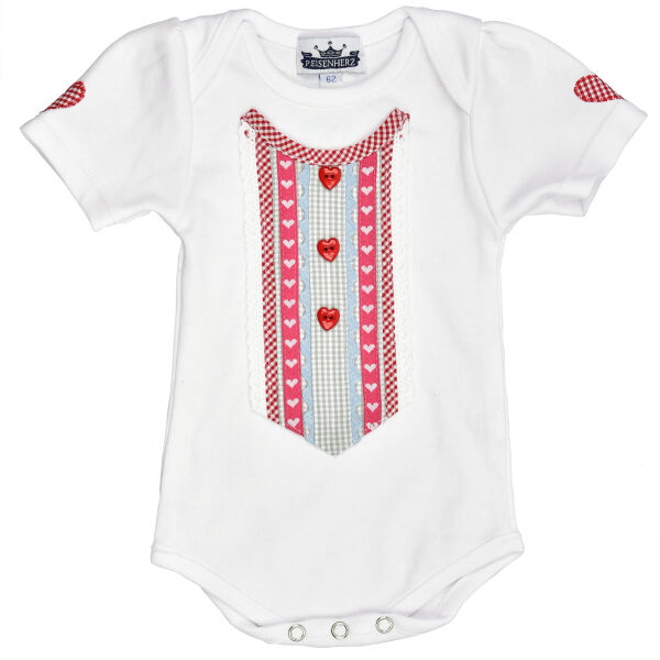 Body "Dirndl" mit kurzem Arm weiß
