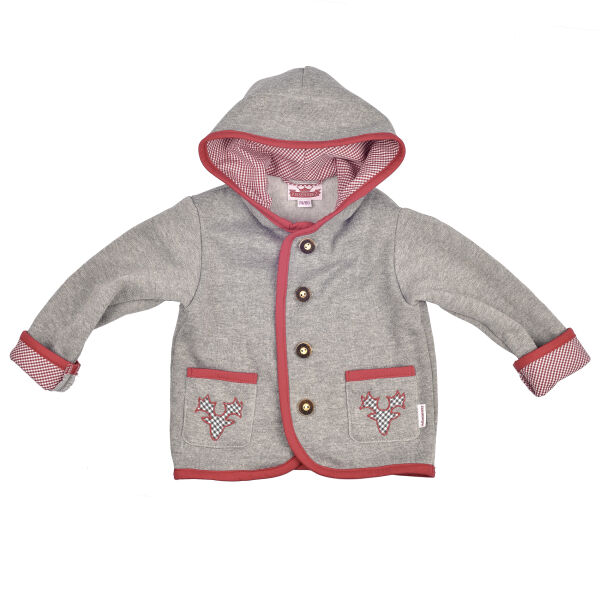 Kapuzenjacke mit Geweih, rote Applikation
