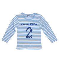 Longsleeve "Ich bin schon..." hellblau/weiß mit heller Schrift