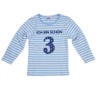Longsleeve "Ich bin schon..." hellblau/weiß mit heller Schrift