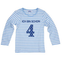 Longsleeve "Ich bin schon..." hellblau/weiß mit heller Schrift