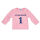 Longsleeve "Ich bin schon 4" rosa/weiß mit hellblauer Schrift