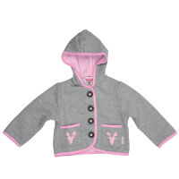 Kapuzenjacke mit Geweih, rosa Applikation