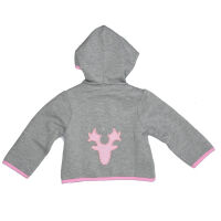 Kapuzenjacke mit Geweih, rosa Applikation