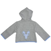 Kapuzenjacke mit Geweih, hellblaue Applikation