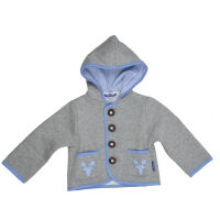 Kapuzenjacke mit Geweih, hellblaue Applikation