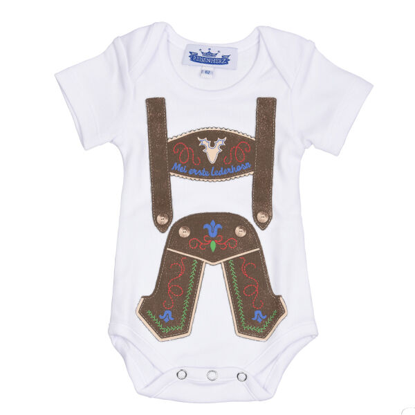 Kurzarmbody "Mei erste Lederhosn"