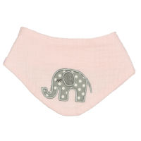 Babyhalstuch Motiv "Elefant" mit Druckerverschluß rosa
