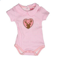 Body mit Kragen, Hahnentritt rosa