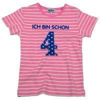 T-Shirt "Ich bin schon..." rosa/weiß mit...