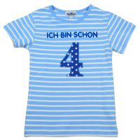 T-Shirt "Ich bin schon..." hellblau/weiß...
