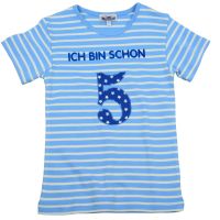T-Shirt "Ich bin schon 1" hellblau/weiß mit hellblau 1- Gr.80
