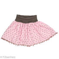 Rock mit elastischem Bündchen und Pomponkante, rosa