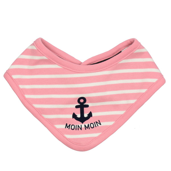 Babyhalstuch "Moin Moin" mit Anker, rosa/weiß