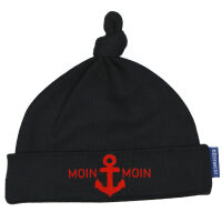 Babymütze "Moin Moin" mit Anker, marine S