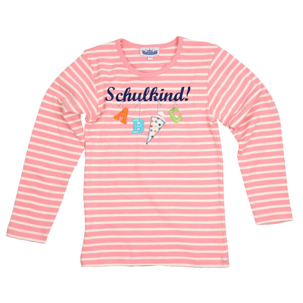 Longsleeve "Schulkind!" A,B,C rosa/weiß