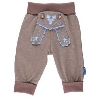 Baby Jogginghose im Lederhosen-Look mit hellblauer Stickerei inkl. Geschenkverpackung