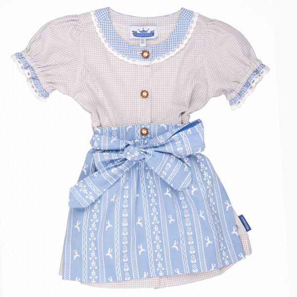 Dirndl mit Schürze, grau/blau