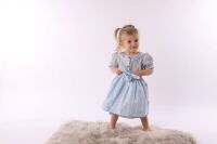 Dirndl mit Schürze, grau/blau