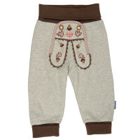 Babyhose mit Eichblattstickerei, grau