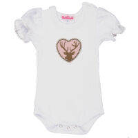 Body mit Puffärmeln u.Hirschapplikation rosa