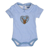 Kurzarmbody mit hellblauer Hirsch Applikation