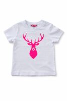 T-Shirt "Neon Hirsch" weiß/neonpink